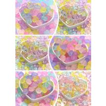 30 Stück transparente gefrostete Textur gemischte Farbe Ente Blume herzförmige Perle Charme Acryl Perlen für die Herstellung von DIY Armbänder Fußkettchen