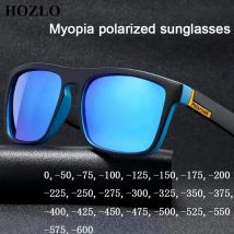 Quadratische Marke Männer Polarisierte Myopie Sonnenbrille Trend Wild Fahren Kurzsichtige Sport Sonnenbrille -1,0 ~-6,0 Angepasst Rezept