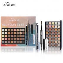 POPFEEL Set per trucco occhi, tavolozza di ombretti, eyeliner, mascara, matita per sopracciglia, scatola per set di strumenti per il trucco, regali per le donne