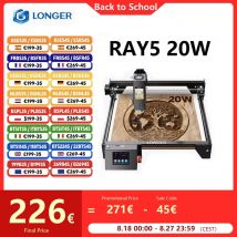 LONGER-grabador láser RAY5 de 20W, pantalla táctil, Chipset de 32 bits, WIFI, 0,08x0,1mm, área de máquina de corte, 375x375mm