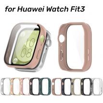 Pokrowiec na zegarek z hartowanym szkłem ochraniacz na ekran chroniony przed zarysowaniami z pełnym pokryciem kompatybilny z Huawei Watch Fit 3
