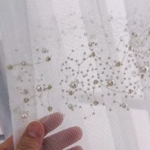 Französisch Licht Luxus Perle Serie Tüll Vorhang Helle Diamant Fenster Bildschirm Für Wohnzimmer Schlafzimmer Balkon Gardinen Nach zh452