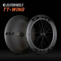 ELITEWHEELS 700C rueda de disco de carbono forma AERO UD ruedas anchas mate cubierta Tubular sin cámara bicicleta de triatlón TT-Wing