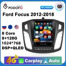 Podofo Wireless CarPlay Andorid Auto autoradio per Ford Focus 3 Mk 3 2012-2018 AI Voice Multimedia GPS 2din autoradio