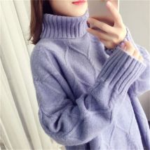 Verdicken Warme Hohe Kragen Pullover Für Frauen Pullover Casual Herbst Winter Pull Femme Lose Bodenbildung Tops Strickwaren Kleidung
