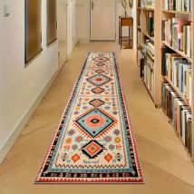 VIKAMA Moroccan Vintage Long Carpet Vibrant Geometric Pattern Floor Mat Suitable For Entrance Bedroom Kitchen Laundry Home Decor
