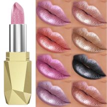 Rossetto glitterato da 25 colori idratante rosso rosa lucentezza scintillante colore labbra tinte labbra altamente pigmentate finitura metallizzata trucco labbra