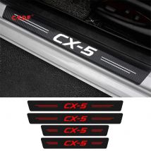 4PC Car Scuff Plate Door Threshold Sill Stickers For Mazda CX-5 CX5 KE KF 2021 2020 2019 2018 2017 2016 - 2012 Auto Logo Covers