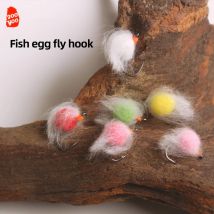 6 Stück Angelhaken locken weiße Fischeier Fliegen haken schwimmende Pferde mund Köder schwarze Grube Hochdruck Angel platz bionische Lieferungen