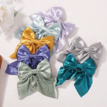 10 Stück zufällige Farbe elegante Schleife Band Haarspange Satin Federklammer Haarnadel Retro Stirnband mit Clips Mädchen Haarschmuck