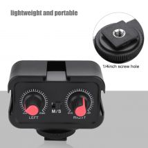 Kamera Audio Mixer Kamera Mikrofon Mixer WS-V2 2-Kanal Universal Mikrofon Audio Adapter Mixer mit 3,5mm Eingängen für DSLR-Kameras