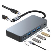 Docking station HUB USB-C 7In1 Accessori per ufficio per computer Interfaccia display HDMI 4K a 2 canali Porta mouse tastiera USB 3.0 per laptop
