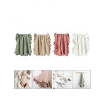 Baby Swaddle Wraps Ruffle Knitted Wrap Blanket Infant Blanket Crib Stuffer Non-fluorescent Newborns Photo Blanket 4XBC