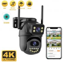 BELIA 4K 8MP WiFi kamera monitorująca, podwójny obiektyw, 4-krotny zoom cyfrowy, wykrywanie człowieka AI, ONVIF, zewnętrzne kamery PTZ IP