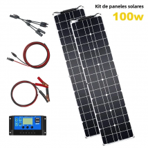 Kit de Panel Solar Flexible de 50W, 2 uds., 12V, 100W, sistema Solar de Panel monocristalino, Placa Solar ligera para Camping, barco, RV