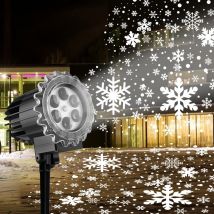 Outdoor Snowflake Laser Projector Led Stage Light Waterproof Moving Snow Lamp Christmas Party Holiday Landscape Lawn Garden Lamp