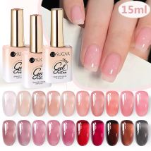 UR SUGAR 15ml Jelly Nude Pink Nail Gel Polish Soak Off Vanish Sparkling Translucent Color Plum Semi Permanent UV Gel Nail Art