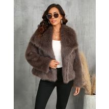 ZADORIN Mode Übergroßen Drehen Unten Kragen Flauschigen Faux Pelzmantel Frau Vintage Faux Pelz Jacke Mäntel Winter Kleidung Frau 2025