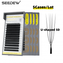 SEEDEW 5Cases/Lot U-Shaped 5D Eyelashes Extensions Natural Soft 5D U Lashes Premium Mink False Eyelashes
