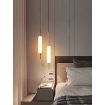 Einzelne Doppelkopf Nordic Schlafzimmer Nachttisch Pendelleuchten moderne minimalistische Metall Glas Lampe Esszimmer Bar Gang Treppe Lampe