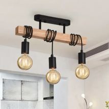 Lampadario retrò Plafoniera Legno Art Avvolgimento Soffitto/Lampade a sospensione per soggiorno, sala da pranzo, camera da letto
