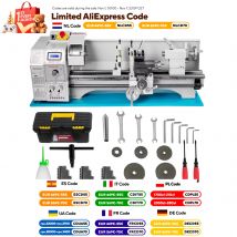 VEVOR Mini Tornio per Metallo 550W-1100W Velocità Variabile Grande Gamma di Oscillazione per Fare Filettature Contatore Viso Tornitura Foratura