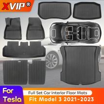Xvip komplette Fußmatten für Tesla Modell 3 21-23 Allwetter vorne hinten Cargo Liner wasserdicht rutsch feste Sitz lehne Abdeckung Fuß polster