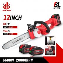 ONEVAN 12 Pollici 6600W Motosega Elettrica Senza Spazzole Con Oliatore Cordless Giardino Lavorazione Del Legno Strumento di Taglio Per Makita 18V Batteria Spille