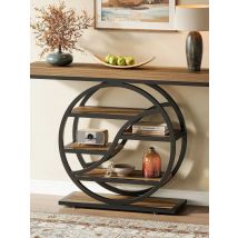 Tribesigns 47" Console Table, 6-Tier Industrial Entryway Table with Storage Shelves,  Sofa Table with Geometric Metal Fram