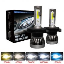 2szt LED H4 H7 Reflektor samochodowy H1 Żarówka LED H8 H11 9005 HB3 9006 HB4 9004 HB1 H3 HB5 H13 Światła LED 20000LM Turbo lampada 12V