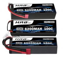 HRB 2S RC Lipo 7.4V 5200mah 6200mah 6500mah RC Auto Lipo Batteria Custodia rigida 100C Con Deans T Spina per RC Auto Camion Monster