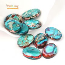 2pcs13x18mm Naturstein Blau Rot Meer Sediment Jaspis Jie Mian Für Schmuck Machen Runde Lose Diy Zubehör armband Halskette
