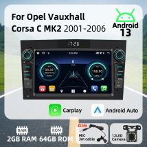 Android Car Multimedia Carplay Android Auto 2Din Radio per Opel Vauxhall Corsa C MK2 2001-2006 7 "Unità principale stereo GPS BT WIFI