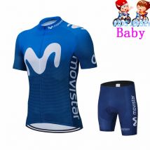 Movistar Kinder Fluoreszierendes Grün Radtrikot Set Mountainbike Kleidung Sportbekleidung Racing Kinder Fahrradbekleidung Radfahren Kit
