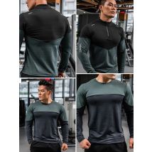 Mens Gym Compression Shirt Male Rashgard Fitness Long Sleeves Running Clothes Homme T-shirt Football Jersey Sportswear Dry Fit