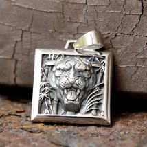 Gute polierte Biker 2024 neue 316l Edelstahl Tier Tiger Anhänger Halskette Punkrock Schmuck Mann Frauen für Jugendliche Geschenk