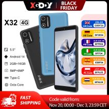 XGODY X32 Smartphone Android 14 da 5,5 pollici Dual SIM Octa Core 4 GB + 16 GB Telefoni cellulari 2850 mAh 5 + 8 MP 4G Rete Face ID Cellulari
