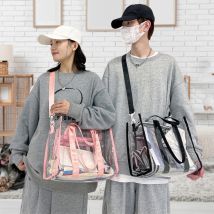 Transparente PVC-Schulter-Crossbody-Tasche für Damen, modische Umhängetasche, große Kapazität, Handtasche, tragbare wasserdichte Tragetasche