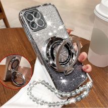 Glitzer Kristall Armband Telefon Halter Fall für Samsung S25 S24 S23 Ultra S21 S22 Plus S20 FE S10 Stand Halterung Silikon Abdeckung