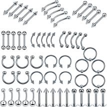 5/10/40/60 stücke Körper Piercing Schmuck Edelstahl Nase Ohr Bauch Lip Zunge Ring Captive Bead augenbraue Bar Piercing Lot Schmuck
