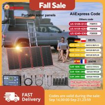 Dokio 300 W 18 V tragbares faltbares Solarpanel mit 12 V-Controller, geeignet für Familien-Campingausflüge