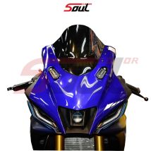 Parabrezza Moto Nero a Doppia Bolla per YAMAHA YZF R15 V4.0 2021 2022 21-22 R15M YZFR15 M V4