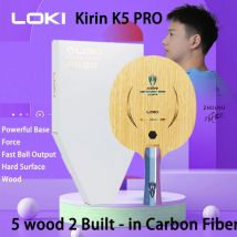 LOKI Kirin K5 PRO 5 Holz 2 Tischtennisschläger aus eingebauter Kohlefaser, professionelles Ping-Pong-Paddel, schneller Angriff für das Training