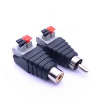 Speaker Wire Cable to Audio Male Female RCA Connector Adapter Jack Plug