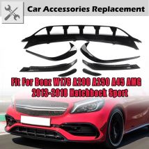 Rhyming Gloss Nero Paraurti Anteriore Lip Spoiler Splitter Canard Prese d'aria 7 Pz Per Benz W176 A200 A250 A45 AMG Hatchback Sport 13-18