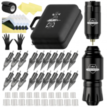 Kit tatuaggio wireless DM Completo mini macchina a razzo Custodia per batteria Ago Power Inchiostro Penna rotativa per tatuaggio Kit tatuaggio trucco permanente