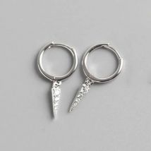 INZATT Real 925 Sterling Silve Geometric Zircon Hoop Earrings For Fashion Women Party Fine Jewelry Minimalist Accessories Gift