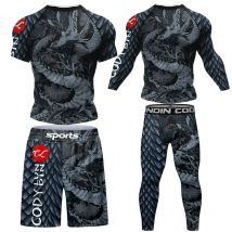 Mma Shorts Jiu Jitsu T-Shirt Hose Sets Rashguard Bjj Ganzkörper Herren Damen Kompressionsboxtrikots Rash Guard Kleidung Anzüge