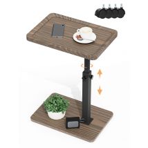 ROYGBIV-mesa auxiliar con rodillo, mesa auxiliar Flexible, ajustable en altura, de madera, para sala de estar y oficina