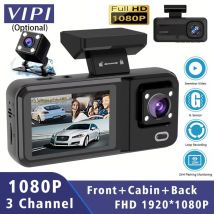 3 Kanal HD1080p Auto DVR Mini Dash Cam Innen fahrzeug Drei-Wege-Kamera DVR-Recorder Video-Registrator Dashcam Camcorder